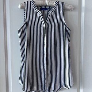 Apt 9 Black and White Striped Work Blouse Business Casual Office Workwear